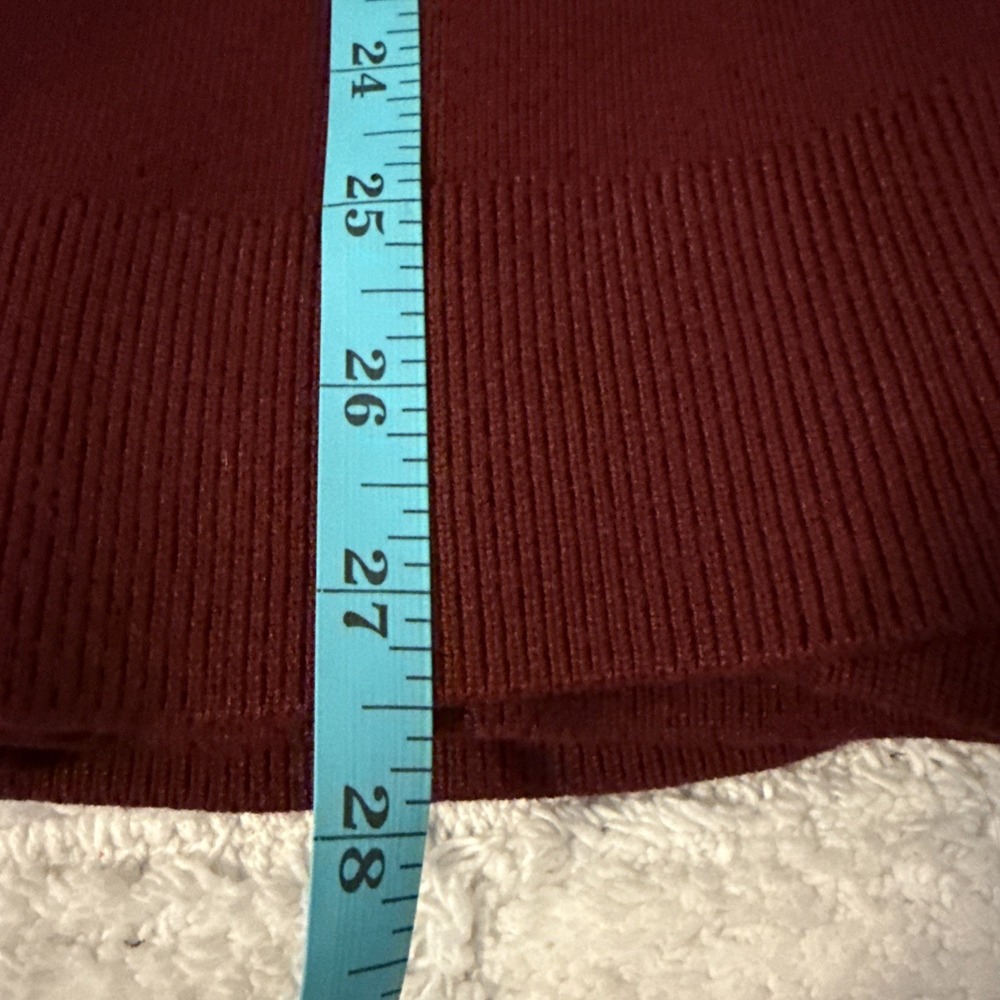 Womens Burgundy V-Neck Long Sleeve Tunic Sweater XL Casual Oversized Feminine - Picture 8 of 11